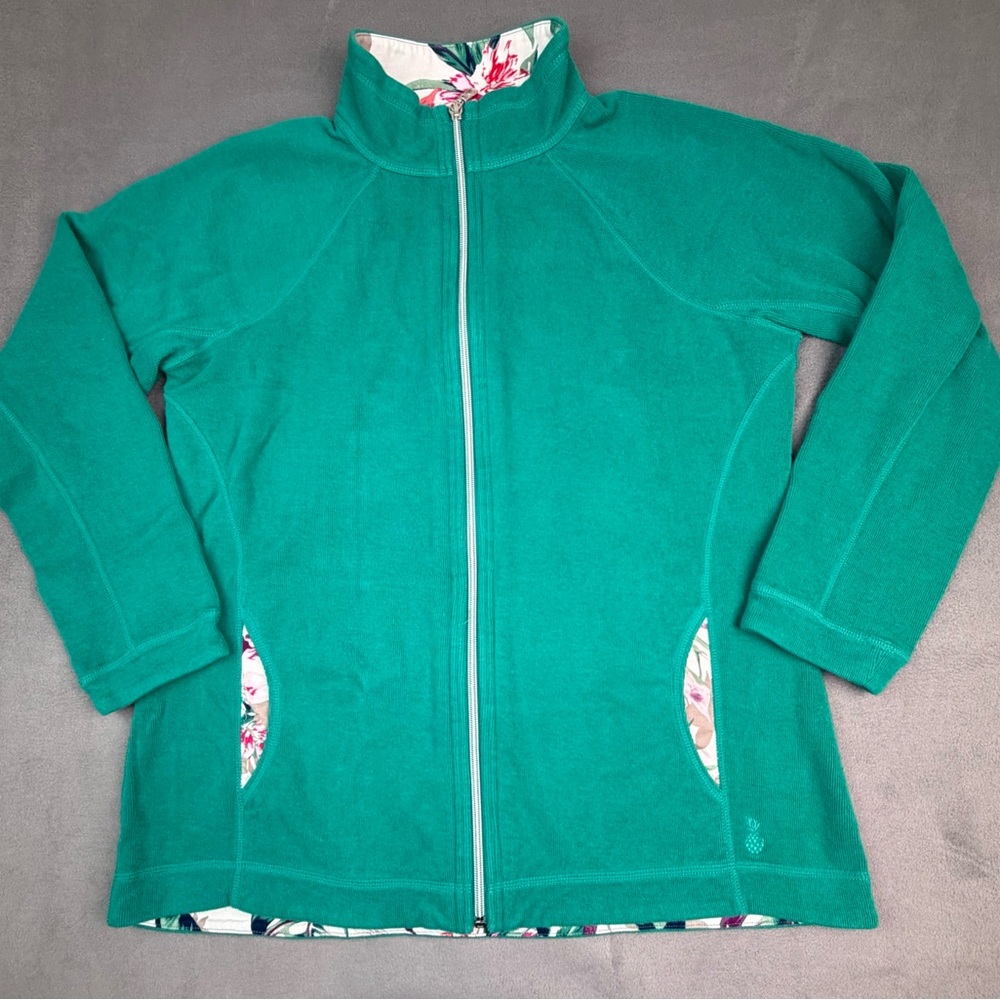Tommy Bahama Green Floral Full Zip Jacket